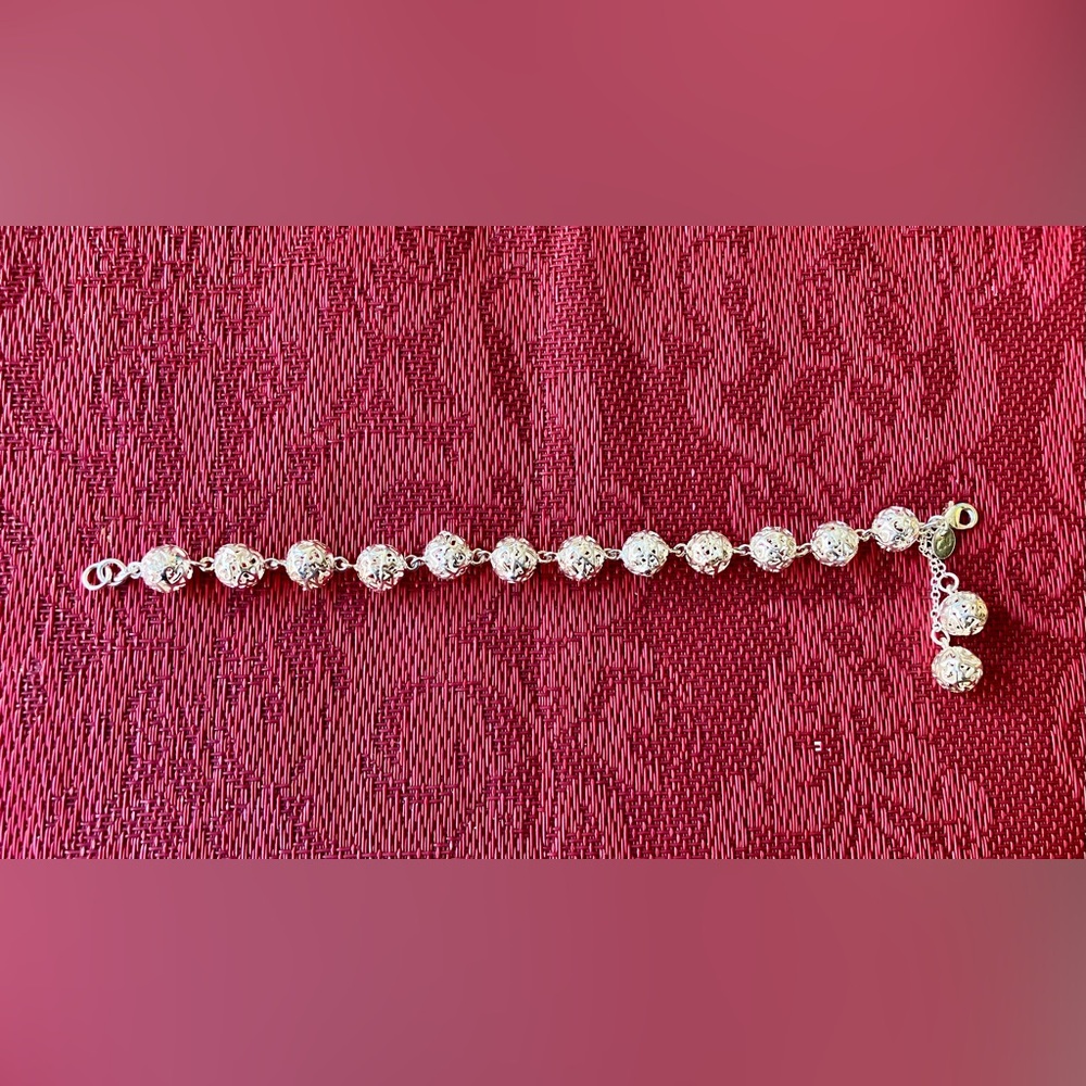 925 Silver bauble heart bracelet
